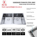 Handmade Stainless Steel Double Bowl Kitchen Sink, cUpc Handmade Kitchen Sink